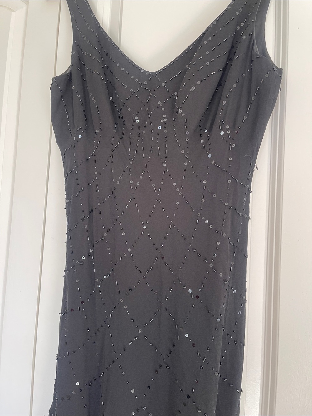 Jones New York Black Beaded Midi Dress